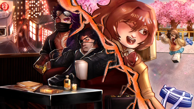 Kabuki characters and the neon-lit streets of Kabukicho